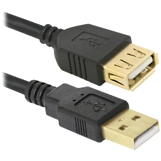 Кабель Defender PRO USB 2.0 кабель удлинительный 1.8м AM/AF, зол.конт, 2фер.фил.