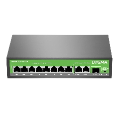 Коммутатор Digma DSP208G-2G-1S-T120 (L2), 10×1 Гбит/с, неуправляемый