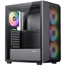Компьютерный корпус XASTRA A406 4ARGB Black ATX/Mesh/tempered glass/4x120мм ARGB PWM fans/A406-4FC12A