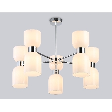 Люстра Ambrella light LH56083/10 СH/FR хром/белый матовый E14*10 max 40W D700*510