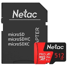 Флеш карта MicroSD card Netac P500 Extreme Pro 512Gb, retail version w/SD adapter