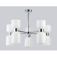 Люстра Ambrella light LH56083/10 СH/FR хром/белый матовый E14*10 max 40W D700*510
