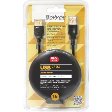 Кабель Defender PRO USB 2.0 кабель удлинительный 1.8м AM/AF, зол.конт, 2фер.фил.