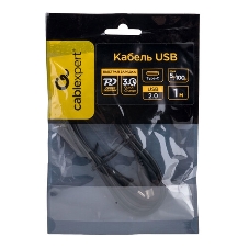 Кабель USB2.0 Cablexpert CCB-USB2-CMCMO1-2MB, TypeC/TypeC, Classic 0.1, 3A, 60W, PD/QC3.0, медь, 2м, черный, коробка