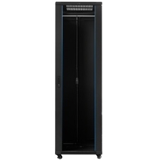 Шкаф серверный Lanmaster (TWT-CBB-47U-6X10-G1) напольный 47U 600x1000мм пер.дв.стекл металл 2 бок.пан. 800кг черный