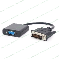 Переходник DVI-D-VGA Cablexpert A-DVID-VGAF-01, 25M/15F, кабеля 0,2м, черный, пакет