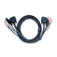 Кабель ATEN KVM USB(тип А Male)+DVI-D(Male)+2хАудио(Male) (-) USB(тип B Male)+DVI-D(Male)+2хАудио(Male) 1,8м., черный. CABLE DVI/USBA/SP.MC-DVI/USB B 1.8M