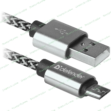 Кабель Defender USB08-03T PRO USB2.0 белый, AM-MicroBM, 1m, 2.1A