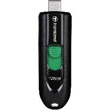 Флешка USB Transcend JetFlash 790C (TS128GJF790C), 128Gb, USB 3.2, R/W 90/60, черный/зеленый