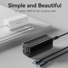 Сетевое зарядное устройство Vention на 4 порта GaN 100W USB (C+C+A+A) черный, шт.