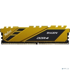 Оперативная память NETAC Shadow, DDR4, 8GB (1x8GB), 3200MHz, CL16, DIMM, с радиаторами, желтый