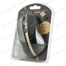 Мышь беспроводная Oklick 495MW черный/золотистый, 1600 dpi, радиоканал, USB, кнопки - 6