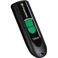 Флешка USB Transcend JetFlash 790C (TS128GJF790C), 128Gb, USB 3.2, R/W 90/60, черный/зеленый