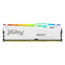 Оперативная память Kingston Fury Beast, DDR5, 32Gb (1x32Gb), 5600MHz, CL40, DIMM, с радиаторами, RGb, белый