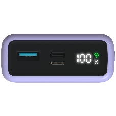 Портативный аккумулятор TOLT Lit LT-LP10T, 10000mAh, 22,5W, fast charging and PD, violet/ Powerbank TOLT Lit LT-LP10T, 10000mAh, 22,5W, fast charging and PD, violet