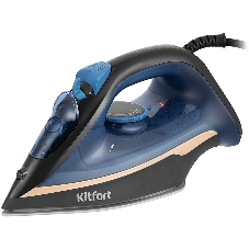 Утюг Kitfort КТ-2609 синий/черный, 2200 Вт, 20 г/мин, 54 г/мин, 260 мл