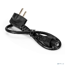 Кабель питания ноутбуков ExeGate Power PC5-0,5P (Евровилка Schuko->C5, VDE-250V-3*0.5мм2, медь, черный, 6A, 0.5м)