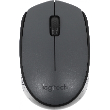 Мышь беспроводная Logitech M170 черный/темно-серый, 1000 dpi, радиоканал, USB, кнопки - 3
