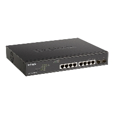 Коммутатор D-Link DGS-1100-10MPPV2/A3A, 8×1 Гбит/с + 2×1 Гбит/с SFP, настраиваемый