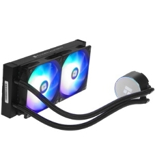 Водяное охлаждение для процессора Thermalright Grand Vision 240 (240mm, LED, Black, ARGB/Fans: 2x120mm, 80.45CFM, 29.4dBA, 2150RPM/Pump height 72.5mm, 6400RPM, Rad thickness 27mm/S: 1700, 1200, 1851, 115X, 2011, 2066, AM5, AM4)