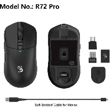 Мышь беспроводная/проводная A4Tech Bloody R72 Pro черный, 26000 dpi, радиоканал, USB/USB-C, кнопки - 7