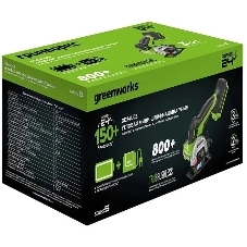 Угловая шлифовальная машина аккумуляторная GreenWorks GD24UCS, 24V, б/щет, 20000 об/мин,76 мм, рез 18 мм,1х2Ач,ЗУ,кор 3402007CUA
