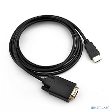 Кабель-адаптер ORIENT C702, HDMI M --> VGA 15M, 1.8 м, черный