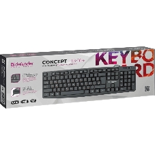 Клавиатура проводная Defender Concept HB-164, USB, черный