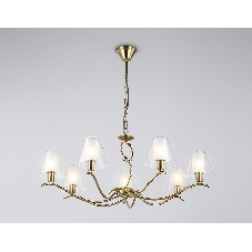 Люстра Ambrella light LH57093/7 BS/FR латунь/белый матовый E14/7 max 40W D840*790