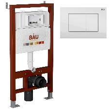 Комплект BAU 6 в 1: инсталляция BAU PRO, унитаз подвесной торнадо Bau Dream Hurricane-2, сиденье дюропласт микролифт, клавиша BAU Stil, белый глянец