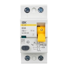 Выключатель дифференциального тока (УЗО) IEK MDV10-2-063-030 ВД1-63 2Р 63А 30мА IEK
