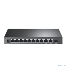 Настольный коммутатор TP-Link TL-SL1311P, 8 портов 10/100 Мбит/с с поддержкой PoE+, 2 гигабитных порта без поддержки PoE, 1 порт SFP, 802.3af/at, бюджет PoE — 65 Вт, стальной корпус