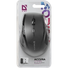 Мышь беспроводная Defender Accura MM-365 черный, 1600 dpi, радиоканал, USB, кнопки - 6