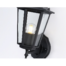 Уличный настенный светильник Ambrella light ST2010 BK/CL черный/прозрачный IP54 E27 max 40W 360*150*210