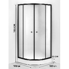 Душевой уголок BAU Dream Hit Black с поддоном 100x100х195, рифленое закаленное стекло, черный профил