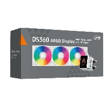 Система охлаждения Water Cooling System PCCooler DS360 Display WH (310W, 360мм, LED, белый, ARGb Pump/Fans: 3x120мм, 90.56CFM, 39.8dBA, 2500RPM/Pump height 65мм, 15dBA, 2600RPM, Rad thickness 27мм/S: 1851, 1700, 1200, 115X, AM5, AM4)