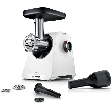 Мясорубка электрическая Bosch MFWS420W белый, 1900 Вт, 2.5 кг/мин, реверс, насадки - 3