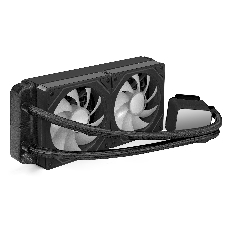 Комплект водяного охлаждения ExeGate BlackWater-240.PRISM.PWM.ARGB.Black (3 PIN 5V ADDRESSABLE RGB подсветка, LGA1954/1851/1700/1200/115x/2066/2011/AM5/AM4, TDP 260W, 2x Fan 120mm 4pin PWM 600-1800RPM Hydro bearing, помпа 3pin 2700RPM, макс. шум 37db, с термопастой, на винтах, черный, RET)