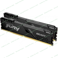 Оперативная память Kingston Fury Beast, DDR4, 16GB (2x8GB), 3200MHz, CL16, DIMM, с радиатором, черный