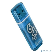 Флешка USB SmartBuy Glossy series Blue (SB64GbGS-B), 64Gb, USB 2.0, R/W 25/15, нежно-голубой