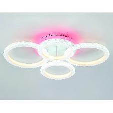 Потолочный светодиодный светильник FA9524/2+2 WH белый 92W 6400K/3000K+RGB 560*370*110 (ПДУ РАДИО 2.4G)