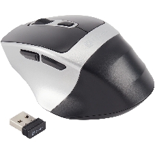 Мышь беспроводная Oklick 516MW черный/серебристый, 1600 dpi, радиоканал, Bluetooth, USB, кнопки - 6