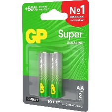 Алкалиновые батарейки GP Super Alkaline G-Tech 15А АA - 2 шт. на блистере
