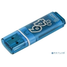 Флешка USB SmartBuy Glossy series Blue (SB64GbGS-B), 64Gb, USB 2.0, R/W 25/15, нежно-голубой