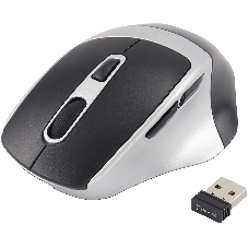 Мышь беспроводная Oklick 516MW черный/серебристый, 1600 dpi, радиоканал, Bluetooth, USB, кнопки - 6