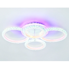Потолочный светодиодный светильник FA9524/2+2 WH белый 92W 6400K/3000K+RGB 560*370*110 (ПДУ РАДИО 2.4G)