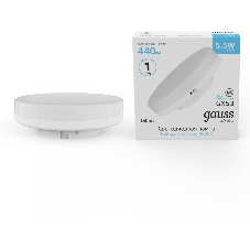 Лампа светодиодная Gauss Basic 10849262 5.5Вт цок.: GX53 таблетка 180B 4100K св. свеч. белый. нейт. (упак.: 10 шт)