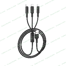 Кабель USB HOCO X25 Soarer 3 в 1 для Lightning, Micro USB, Type-C, 2А, 1м, черный