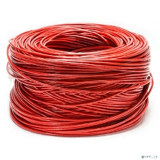 Кабель витая пара UTP (U/UTP) Cabeus UTP-4P-Cat.5e-SOLID-LSZH-RD, категория 5e, 4 пары (24 AWG), одножильный, красный, LSZH, нг(А)-HF, (305 м)