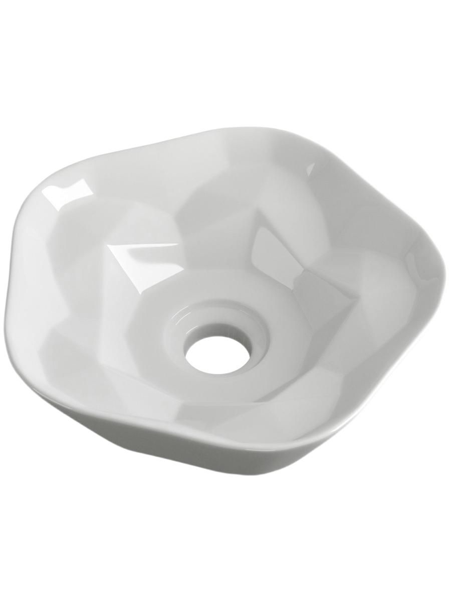 Раковина санфаянс накладная круглая BAU Element Cristal D40.5, белая